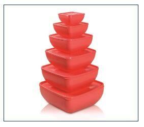 KARE KAPAKLI KASE(6 LI SET)